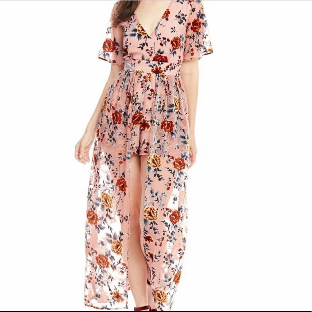 GB burnout velvet maxi romper